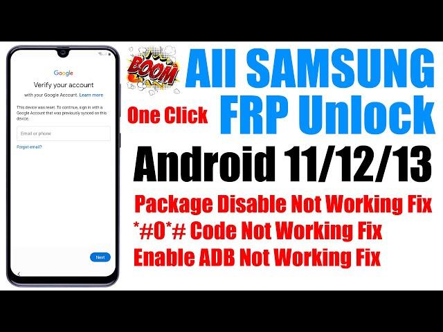 Samsung FRP Bypass 2023 ADB Enable Fail