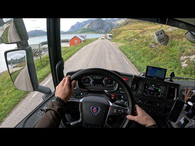 POV Truck Driving Scania R540 xT Northern Norway-Lofoten Island PART II