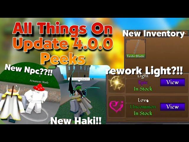 All Things on Update 4.0.0 | Sneak & Peeks  | King Legacy Update 4.0.0