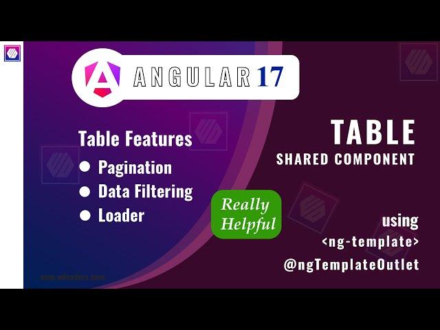 Angular Table Component | Shared Component #angular  #angular17 #wdcoders