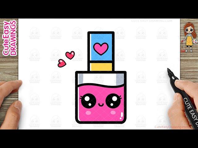 How to Draw a Cute Nail Polish for Kids and Toddlers