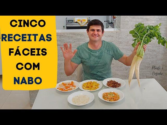 Cinco RECEITAS FÁCEIS com NABO comprido DAIKON para você FAZER na sua CASA! Nabo japonês! (Ep217)