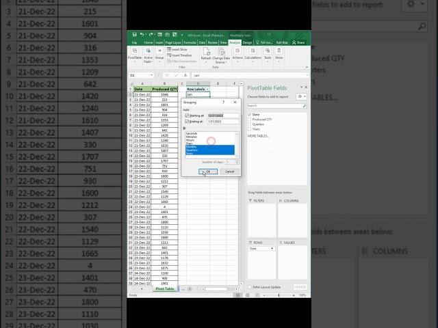 Excel Magic Trick #13 | Pivot Table | Yt shorts