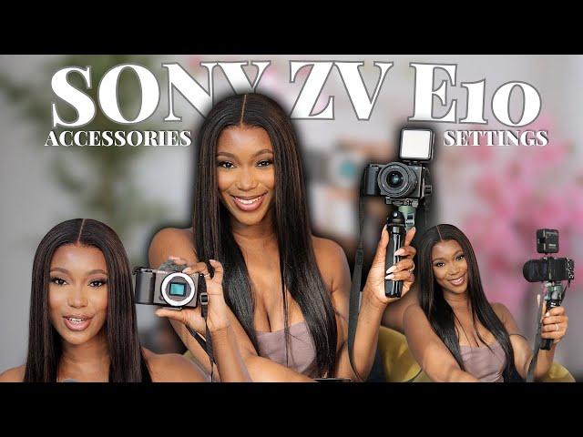 MY SONY ZVE10 PRO CAMERA VLOG SETTING AND MUST-HAVE ACCESSORIES | LENS | LIGHT | MICROPHONE | TRIPOD