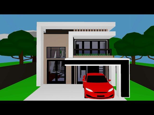 Floor Plan Creator || 7x10m Double Storey Modern House Tutorial