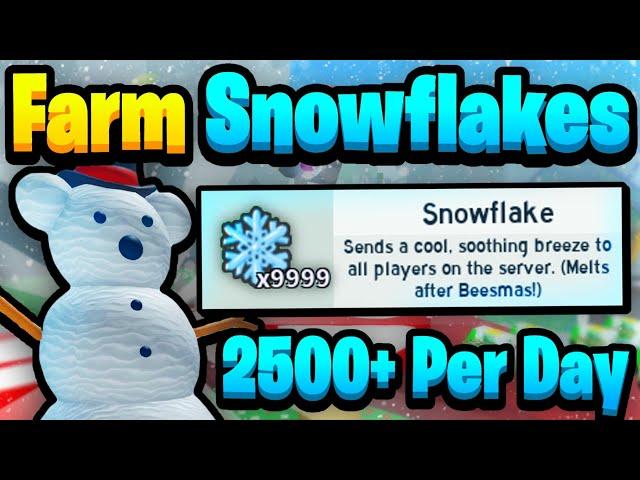 How to Farm SNOWFLAKES [2500+ PER DAY] In Beesmas Bee Swarm Simulator