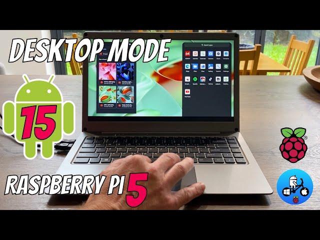 Android 15 AOSP Raspberry Pi 5. Dex style Desktop mode