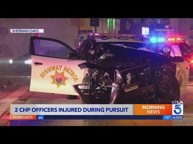 2 CHP officers injured during pursuit