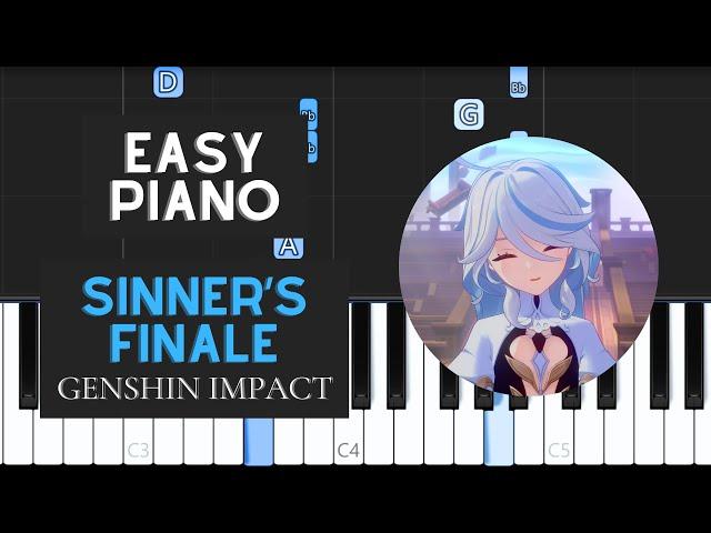 Sinner's Finale (EASY Piano Tutorial) - Genshin Impact