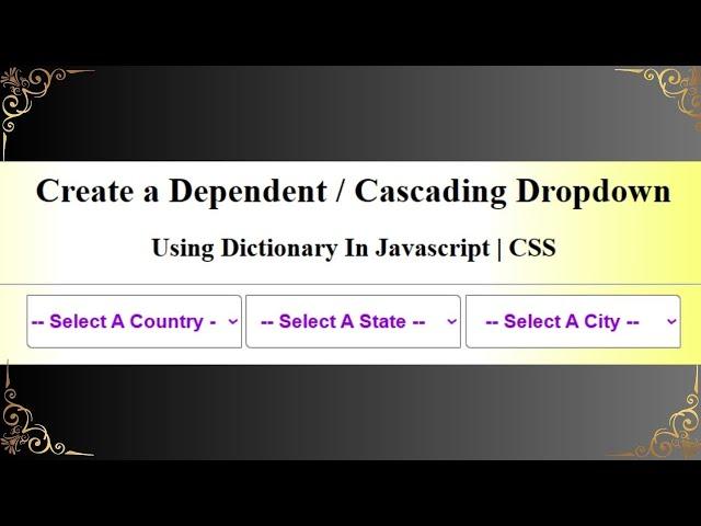 Creating a Dependent Select Option Cascading Dropdown List using JavaScript