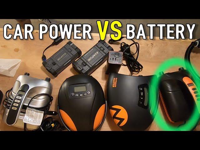 Electric paddle board and kayak pumps: External Rechargeable Battery VS Built-in battery pumps