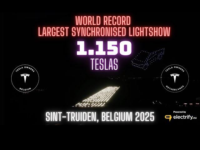 OFFICIAL - Tesla Light Show in Belgium 2025 - World Record 1.150 Teslas - by Simon Pollock