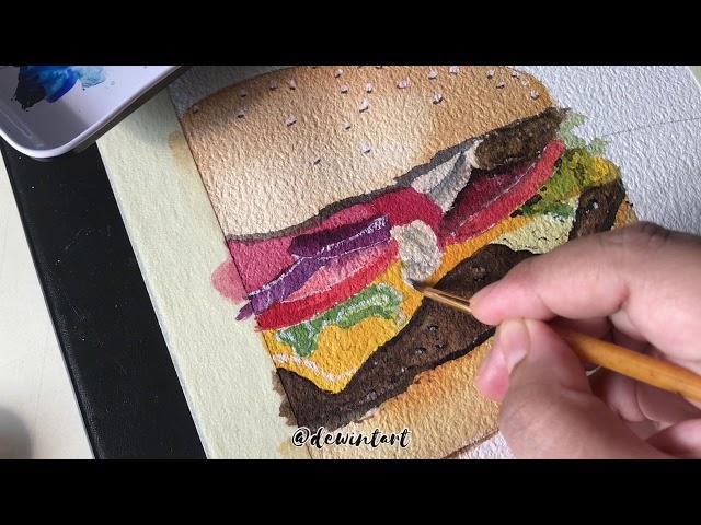 Timelapse Video - Food Illustration: Hamburger