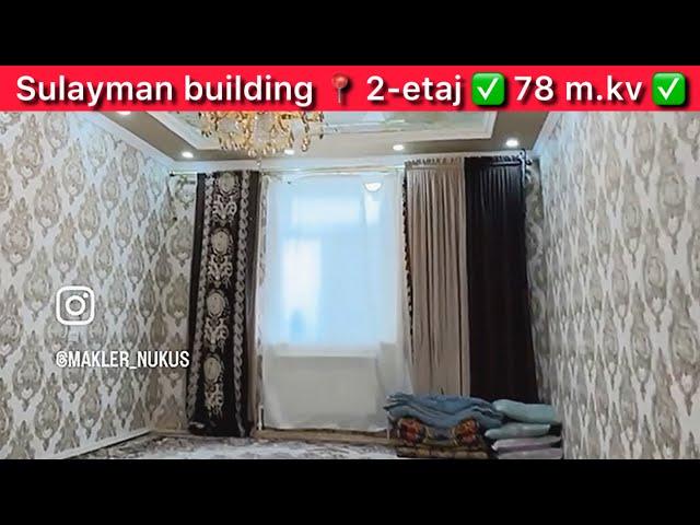 Sulayman building.2-etajda 2 xanalı 78 m2. 180 Mln, kelisimli. Izinde krediti bar. :97-908-71-71