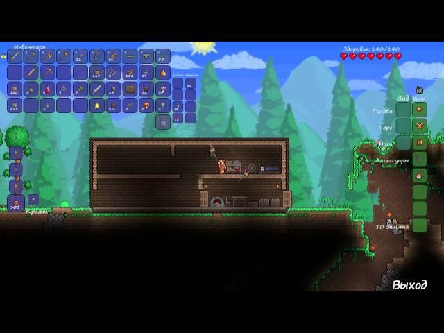 Terraria - Часть 05 - Цепь-кошка, дом и торговец