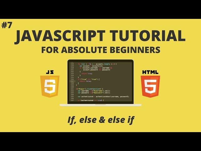 JavaScript for Beginners #7 - If, Else If, Else