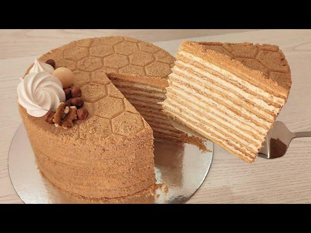 HONEY cake! melts in your mouth!  A real Russian HONEY cake! The perfect recipe!