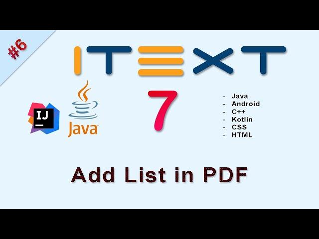 #6 Add List in PDF : iText Java Tutorial