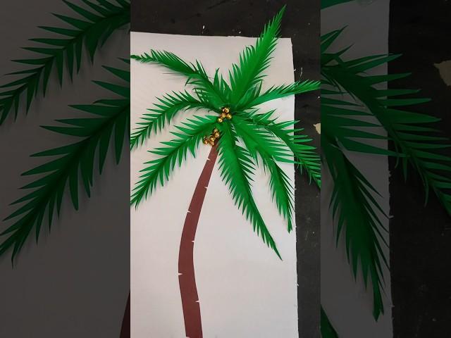 How to make coconut tree with paper|| Easy paper craft Ideas|| #shorts #shortsvideo #youtubeshorts