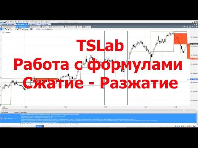 TSLab.  Работа с формулами.  Сжатие - Разжатие