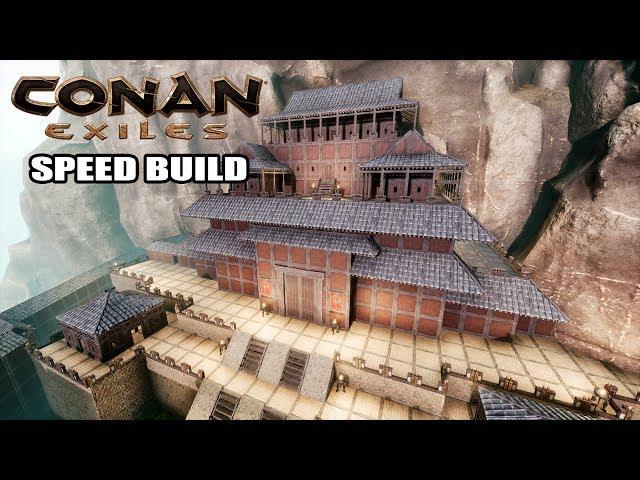 Conan Exiles - Dragon King Keep - Khitan Yamatai DLC Castle Fort Speed Build