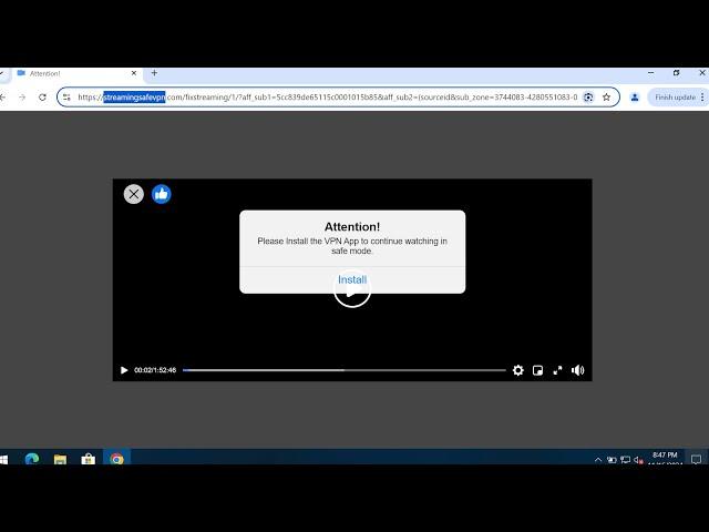 Streamingsafevpn.com pop-up removal solution.