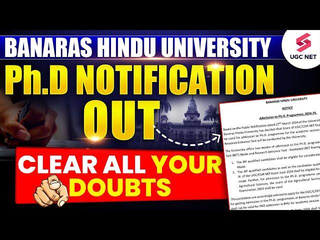 Ph.d Admission Notification 2024 Out | BHU Ph.d Notification 2024 | Detailed Information Ashwani Sir