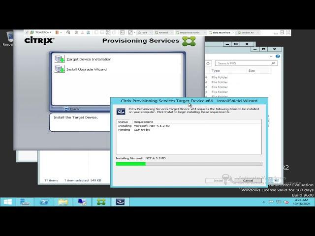 Provisioning services - Target Device software installation