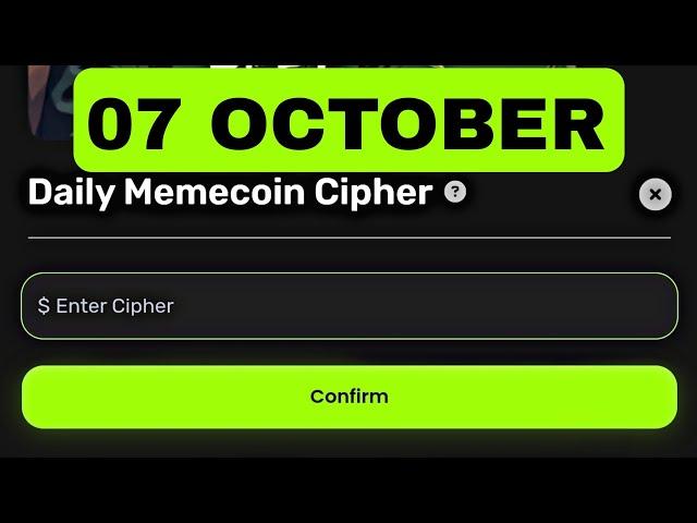 Memes Lab Bot Daily Cipher Today 7 October | Memes Lab Cipher Code Today | Daily Memecoin Cipher