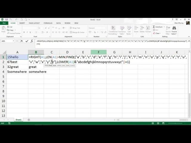 Separate Text and Numbers in a Cell - Excel Formula