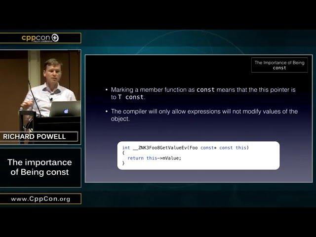 CppCon 2015: Richard Powell “The Importance of Being const"