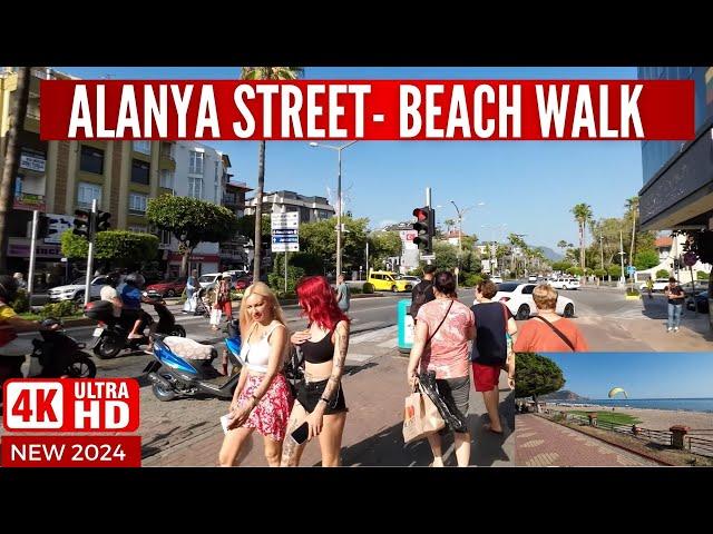 Alanya Street Tour ! Alanya City Center ! Alanya Saray Street ! Alanya Antalya Turkey ! 4K 60 FPS !