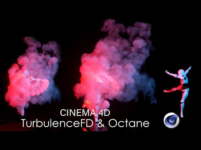 Cinema 4D Smoke Dance Animation - Turbulence FD & Octane Render
