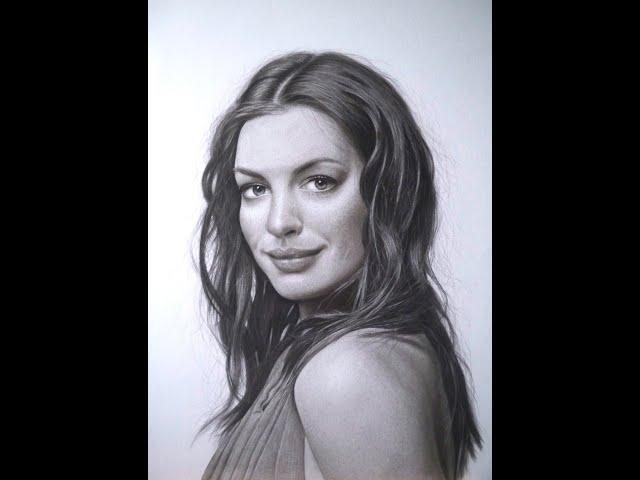 Portrait of Anne Hathaway | pencil drawing