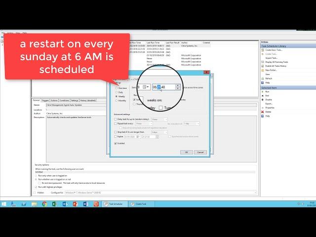 How to schedule a weekly restart on Windows Server