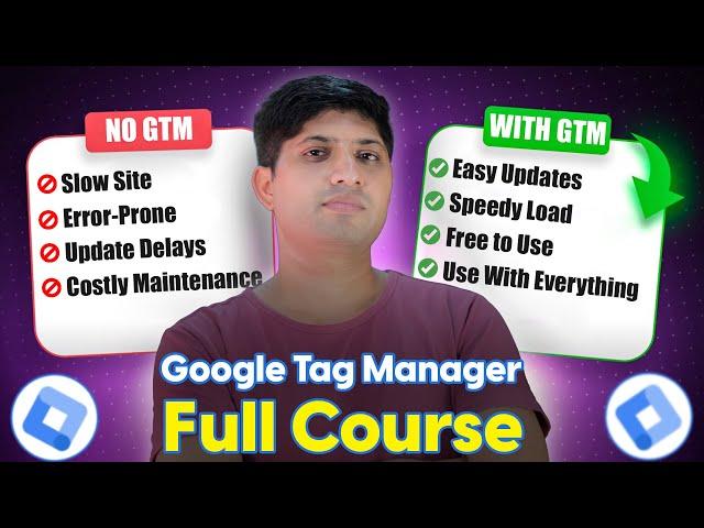 Google Tag Manager Complete Course in Hindi | Setup Page View, Click, Scroll, and Video Tags in GTM