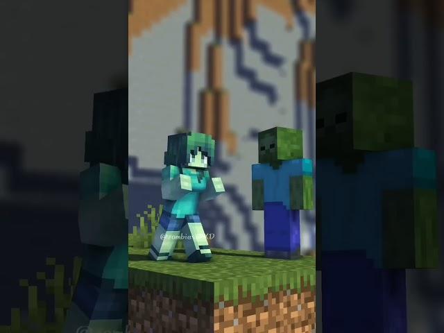 Minecraft Zombie Girl Falling - minecraft animation #shorts