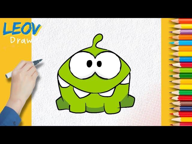 How to Draw Om Nom - Cut the Rope | как нарисовать ам няма