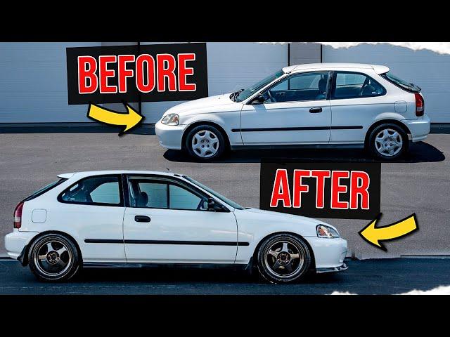 Transforming Civic EK hatchback in 10 minutes for under 3k!