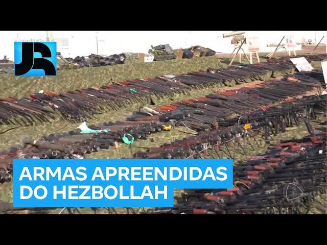 JR mostra o arsenal usado pelo grupo Hezbollah na guerra contra Israel