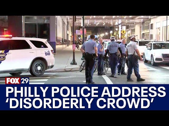 WATCH LIVE: Police officials discuss 'disorderly crowd' of juveniles who gathered in Center City