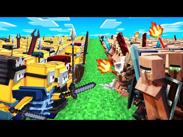 10,000 Villagers VS 10,000 Minions (+ Pillagers, Aliens & More Minecraft Compilation)