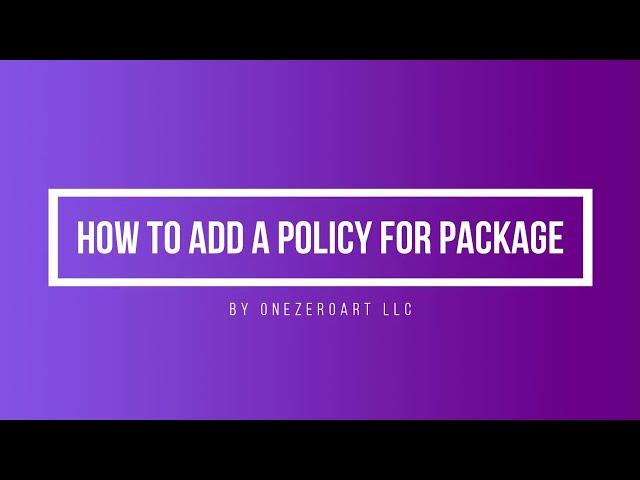 How To Add A Policy For Package In Zal Ultra ISP CRM By Onezeroart LLC