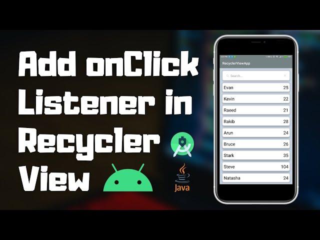 Add OnClick Listener To RecyclerView | Android RecyclerView Tutorial