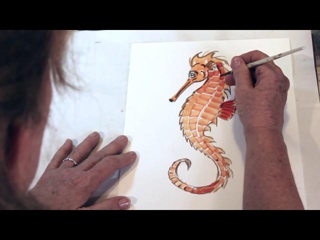 How to draw a Seahorse the Easy way