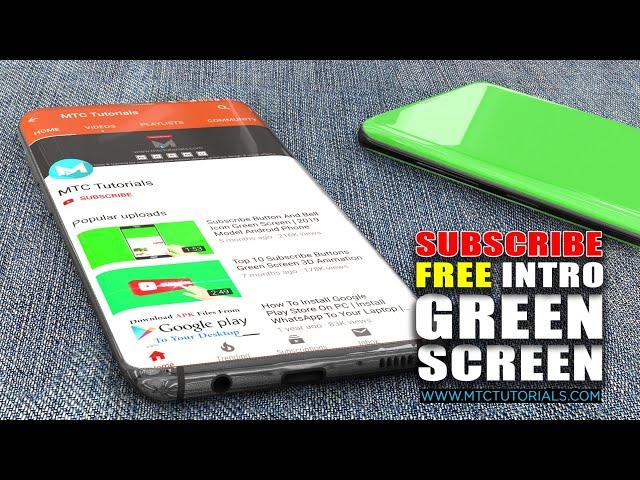 Subscribe Button And Bell Icon Intro |Green Screen Video | Ae Template