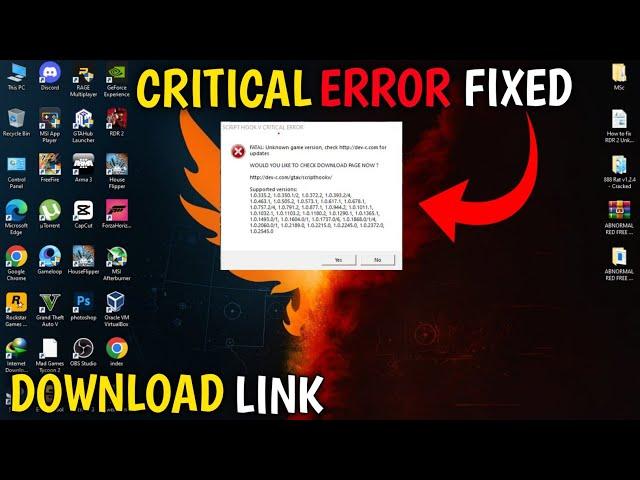 How to Fix Script Hook V Critical Error in GTA 5 Latest Version with Download Link