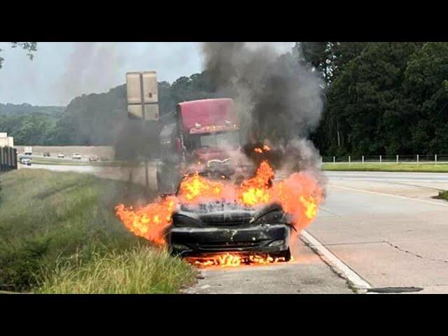 ‘God’s timing’: Woman sees flames of faith as car catches fire