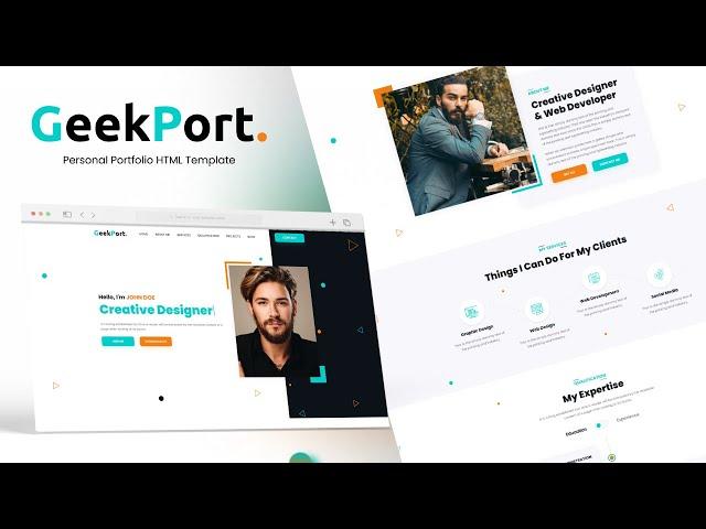 GeekPort : Personal Portfolio HTML5 Landing Page Template design | Geek Code Lab