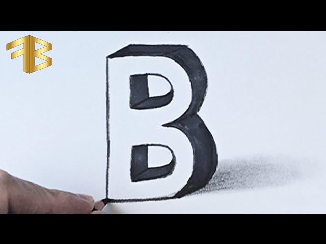 How to Draw 3d Letter B , 3d letters drawing, letter b 3d, 3d drawings how to draw 3d letters,